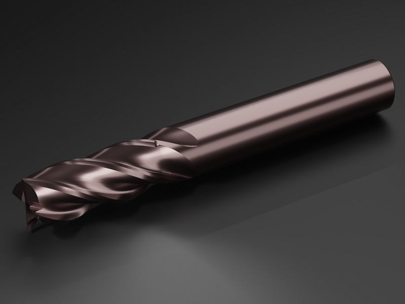 Coated solid carbide end mill with AlCrSiN coating