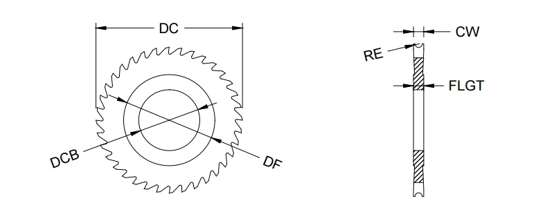 Concave slitting saw drawing