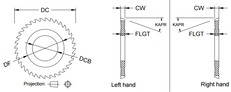 Parting off slitting saw blade